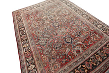 Load image into Gallery viewer,  8x10 Antique Mahal Sultanabad Rug Geometric Red Antique Rose Traditional 
