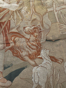 Rare Antique French Wool & Silk Needlepoint tapestry Large 7x12f 1920 224x 356cm