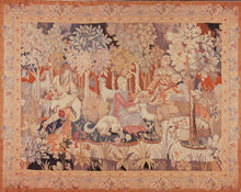 Load image into Gallery viewer, 7X8 Rare Antique French Tapestry Human Tapestry  Animals 203cm x 244cm c.1910
