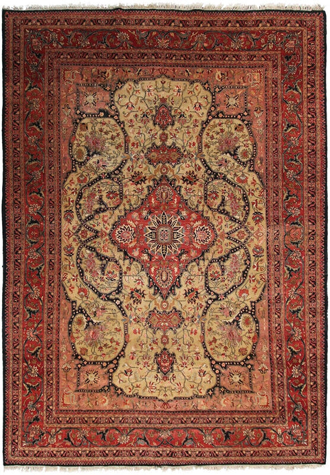 10x13 Vintage Farahann Rug Geometric Art Nouveau Rug Handmade Gold 305x392cm