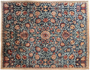 Vintage European Arts & Crafts Rug Donegal Design Blue 300cmx359cm 10x12 C.1950
