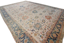Load image into Gallery viewer,  13x19 Antique Serrappi Herriz Rug Rare Geometric Ivory C.1920 Rug 406cmx570cm  

