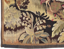Load image into Gallery viewer, Antique Flemish Tapestry Verdure Bird Wool &amp; Silk 115cmx168cm Green 4x6 C.1880
