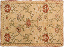 Load image into Gallery viewer, Vintage Tapestry European Needlepoint Beige 4x6 1960 Allover Geometric Rug

