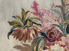 Load image into Gallery viewer, 4x5 Antique French Tapestry Wool &amp; Silk Masquerade Vase Flowers  1920 122x142cm
