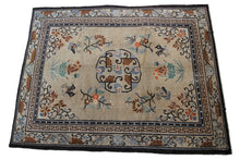 Load image into Gallery viewer, 9x12 Rare  Antique Peking Chinese Art Deco Rug Camel Hair Qing Dynasty 1900
