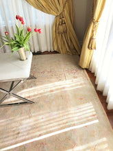 Load image into Gallery viewer, 6x9 Handmade Antique Vegetable Dye Beige Oushak Authentic Cotton Agra Rug 1920  
