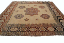 Load image into Gallery viewer, 9x12 Magnificent Vintage Turkish Oushak Beige Area Rug Ikat Handmade Rug
