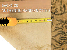 Load image into Gallery viewer, 2&#39;x3&#39; 100% Natural Silk Vintage Tibetan Rug Light Green Circa 1980
