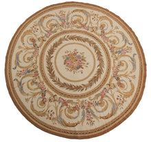Load image into Gallery viewer,  8ft Round Vintage 8x8 Round Antique French Aubusson Rug 244cm x 244cm
