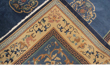 Load image into Gallery viewer, 9X12 Antique Peking Rug Chinese Art Deco Rug 274cmX348cm Handmade Blue C.1920
