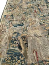 Load image into Gallery viewer, 4x6 Antique Flemish Tapestry Wool &amp; Silk Verdure Abstract 17th century
