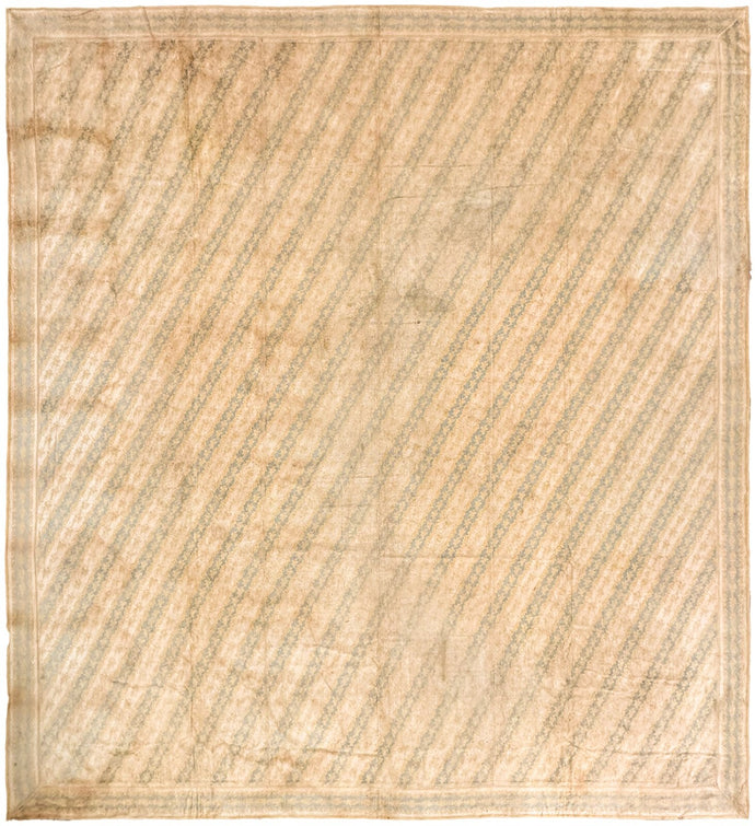  14x14 Vintage European Art Deco Geometric 427cm x 445cm Square As Is Rug