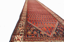 Load image into Gallery viewer, 4&#39;x15&#39; Handmade Runner Exceptional Antique Rug Fine Area Rug Paisley Rust C.1900
