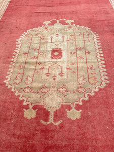 10x18 Authentic Antique Oushak Oversized Wool Foundation 1900 Handmade 305x549cm