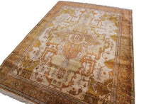 Load image into Gallery viewer, Rare Antique Silk Seraapi Rug Fine Ivory 4x5 4x6 Herriz Rug 100% Silk Tapestry
