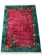 Load image into Gallery viewer,  9x12 Antique Art Deco Rug Chinese Nichols Rug Purple Natural Wear 259x353cm
