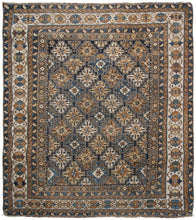 Load image into Gallery viewer, 4x5 Antique Shirvan Caucasian Rug Tribal Geometric Rug 122cmx147cm Blue C.1880
