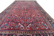 Load image into Gallery viewer, Antique Herriz Serrapi Rug Geometric 9X12 Handmade Light Red 257cmx354cm c. 1930
