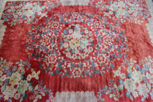 Load image into Gallery viewer,  8x11 Rare Vintage Art Deco Rug Silk Chinese Rug Art Nouveau Handmade Rug Pink
