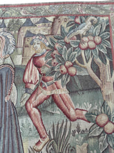 Load image into Gallery viewer,  6x7 Arts &amp; Crafts Antique French Tapestry Noblemen 1890 Wool &amp; Silk 183cmx206cm
