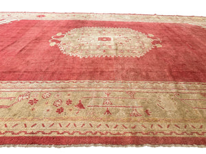 10x18 Authentic Antique Oushak Oversized Wool Foundation 1900 Handmade 305x549cm