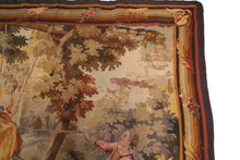 Load image into Gallery viewer, 6x7 Antique French Tapestry  Large Tapestry Antique Wool &amp; Silk 178x203cm c.1890
