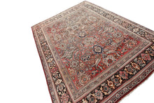 Load image into Gallery viewer,  8x10 Antique Mahal Sultanabad Rug Geometric Red Antique Rose Traditional 
