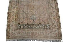 Load image into Gallery viewer, 4x6 Rare Antique Silk Rug Fine Hereke Rug One of a Kind Birds Kaysari PinkC.1870
