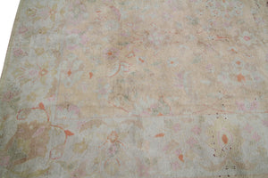 6x9 Handmade Antique Vegetable Dye Beige Oushak Authentic Cotton Agra Rug 1920  