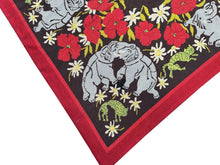 Load image into Gallery viewer, Antique English Needlepoint Tapestry Elephants 3x5 Black  102cm x 145cm C.1930
