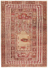 Load image into Gallery viewer, 4x5 Rare Mid 1800s Antique Turkish Gordis Rug Wool Foundation Collectors Piece 
