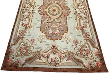 Load image into Gallery viewer, 6x7 Antique French Aubusson Rug Hand Woven 1880 ft Rare Design 178cm x 206cm
