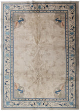 Load image into Gallery viewer, 6&#39;x9&#39; Antique Peking Chinese Art Deco Rug Rare Peacock Design Beige Circa 1900

