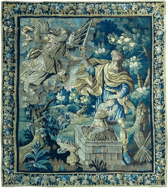 18th C Rare Antique French Aubusson Tapestry 252cm x 287cm Wool & Silk Isaac 8x9