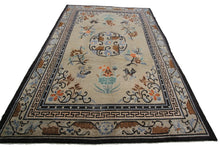 Load image into Gallery viewer, 9x12 Rare  Antique Peking Chinese Art Deco Rug Camel Hair Qing Dynasty 1900
