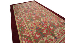 Load image into Gallery viewer, 10x17 Rare Vintage Arts &amp; Crafts Rug Bird Area Rug  Signed 297cmx508cm Pink
