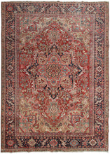 Load image into Gallery viewer, 8x11 Handmade Antique Herizz Serappi Rug  8&#39;x11&#39; Handmade Area Tribal Red 1900 
