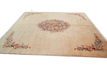 Load image into Gallery viewer, Rare Antique Art Deco Rug Art Nouveau rug Ivory 9x12 Chinese 267cmx351cm  c.1940
