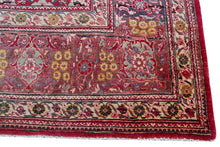 Load image into Gallery viewer, 9&#39;x16&#39; Fine Antique Rug Traditional Incredible Rare Leaf Area Rug Red c.1890
