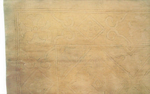 5x22 Antique Oushak Art Deco Runner Rug Fine Gold Beige152cmx 658Ccm c. 1890