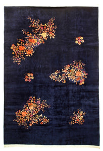 12X17 Antique Art Deco Rug Fine Chinese Walter Nichols  356cmx 521cm Blue C.1920