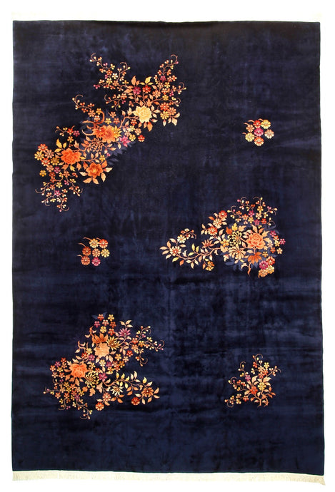 12X17 Antique Art Deco Rug Fine Chinese Walter Nichols  356cmx 521cm Blue C.1920