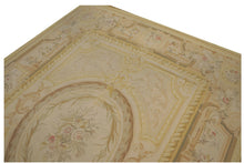 Load image into Gallery viewer, 8x11 Estate Vintage French Aubusson Rug Handwoven Soft Beige Rug Area Rug 8x10 
