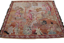 Load image into Gallery viewer, Rare Antique French Tapestry Handmade Tapestry 4x5 122cm x 153cm Verdure c.1920
