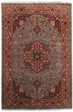 Load image into Gallery viewer, 7&#39;x9&#39; Rare Museum Quality Vintage Rug Fine  Wool &amp; Silk Area Rug Gray  C.1960
