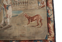 Load image into Gallery viewer, 18th Century Tapestry Antique Flemish Tapestry Wool Silk Verdure 5x6ft 153x165cm
