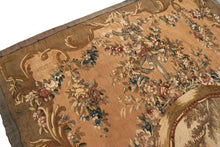 Load image into Gallery viewer,  5X8 Antique French Tapestry Fine Wool &amp; Silk Beige C.1870 158cm x249cm 
