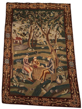 Load image into Gallery viewer, 3x5ft Antique English Tapestry Needlepoint 1920  Verdure Tapestry 99x148cm
