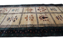 Load image into Gallery viewer, 3x10 Gorgeous Art Deco Runner Boho Runner Quality Handmade Area Rug Ivory Runner
